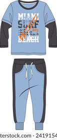 long t shirt with long pant. vector.eps
