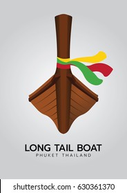 Long tail boat, Thailand vector illustration