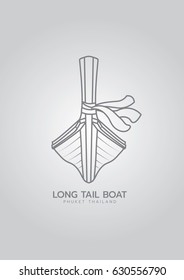 Long tail boat, Thailand vector illustration