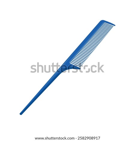 Long Tail Comb, Beauty and Spa Vector isolated Illustration