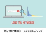 long tail keywords with laptop and graph chart illustration vector illustration