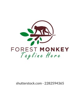 long tail monkey vector illustration logo design