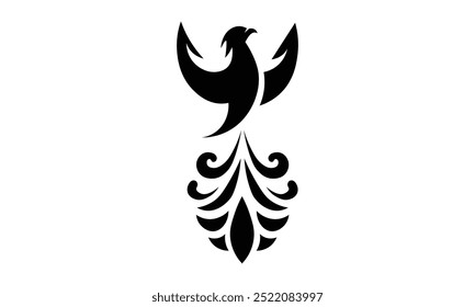 long tail pheonix bird logo