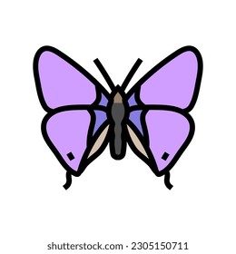 long tailed blue spring color icon vector. long tailed blue spring sign. isolated symbol illustration