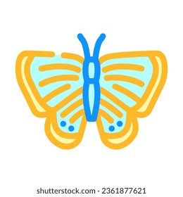 long tailed blue spring color icon vector. long tailed blue spring sign. isolated symbol illustration