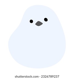 Long tailed tit or shima enaga Single 18 cute on a white background, vector illustration
