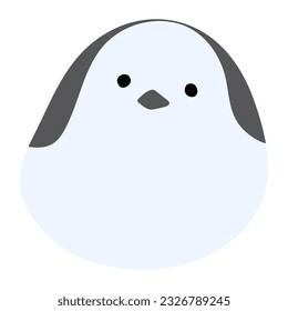 Long tailed tit or shima enaga Single 16 cute on a white background, vector illustration