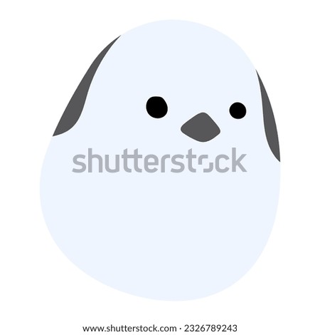 Long tailed tit or shima enaga Single 20 cute on a white background, vector illustration