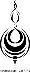 Long tattoo, tattoo illustration, vector on a white background.