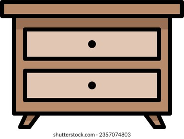 Long Television Cabinet Vector Icon