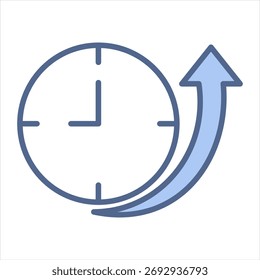Ilustración vectorial de icono azul a largo plazo