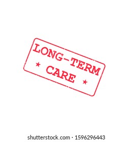 Long term care black stamp on white background. Health care concept