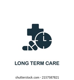 Long Term Care icon. Monochrome simple Insurance icon for templates, web design and infographics