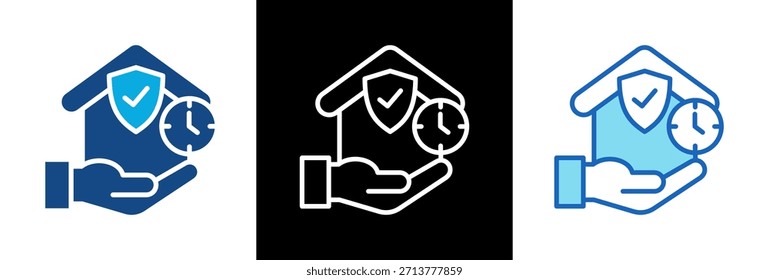 Long Term Care Icon triplestyle Vector Illustration