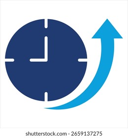 Ilustración vectorial de icono azul plana a largo plazo