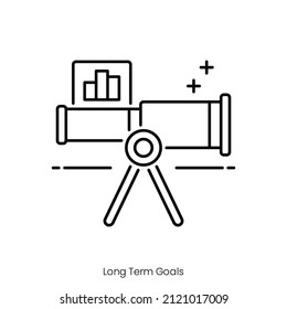 long term goals icon. Outline style icon design isolated on white background