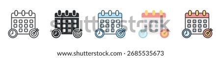 Long Term Goals Icon Set Multiple Style Collection
