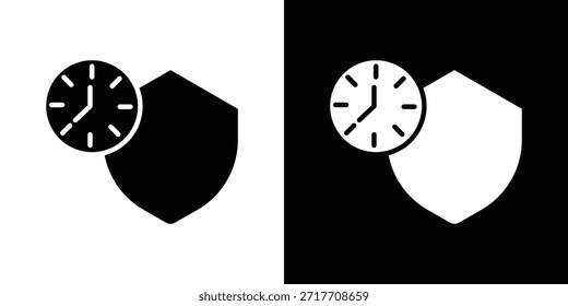 Pictograma plano preto do ícone de longo prazo. Para design gráfico e web.