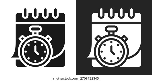 Long Term Icon In Black And White Glyph Style