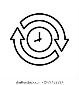 Long term icon, clock sign, vector illustration on white background, EPS 10.