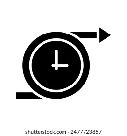 Icono a largo plazo, señal de reloj, Ilustración vectorial sobre fondo blanco, EPS 10.