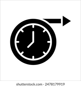 Icono a largo plazo, señal de reloj, Ilustración vectorial sobre fondo blanco, EPS 10.