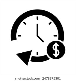 Long term icon, clock sign, vector illustration on white background, EPS 10.