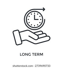 Long Term Icon Outline Style. Vector Illustration For Graphic Design