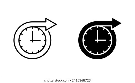 Long term icon set. clock sign. vector illustration