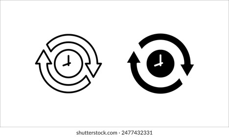 Long term icon set, clock sign, vector illustration on white background, EPS 10.