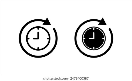 Long term icon set, clock sign, vector illustration on white background, EPS 10.