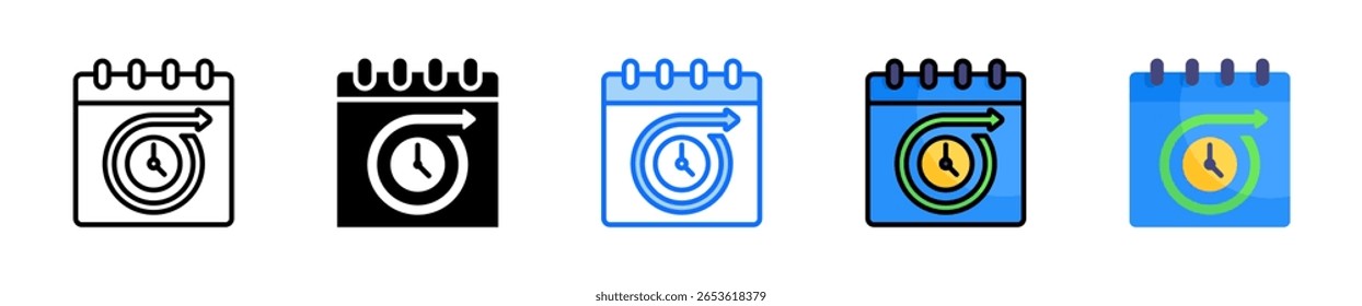 Long Term Icon Set Multiple Style Collection