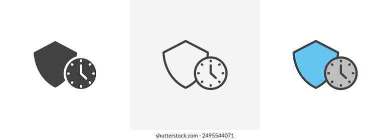 Long term icon symbol collection on white background.