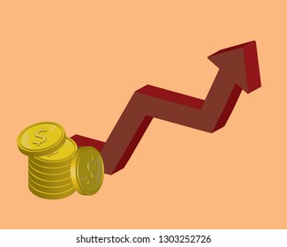 Long term investing strategy, income growth, boost business revenue, investment return, fund raising, pension savings account, financial improvement report, more money, high interest rate, vector icon