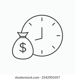 Long term investment icon set vector in black and white colors