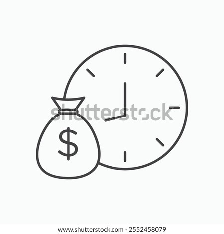 Long term investment icon set in blackthin line style.