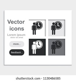 Long term investments placed on web page template flat vector icon. Time is money illustration.
