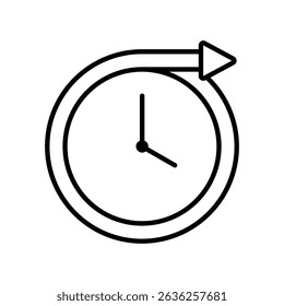 Long term  line icon. clock sign. vector illustration