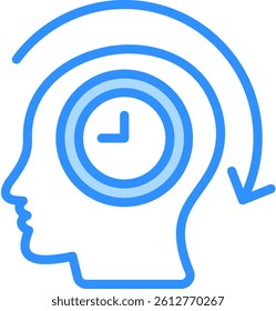Long Term Memory Icon Blue Color Vector Illustration