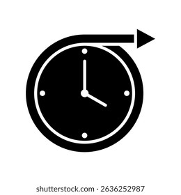 Long term planning concept in black. Vector icon isolated on white background.