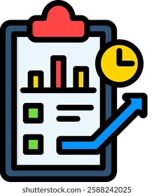 Long Term Planning Icon Lineal Color Vector Illustration