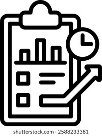 Long Term Planning Icon Outline Vector Illustration