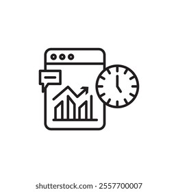 Long term planning icon Thin line art collection