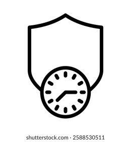 Long term protection icon logo sign set vector outline