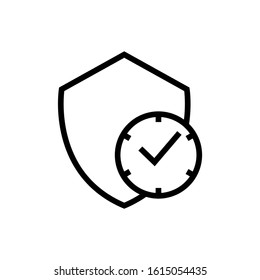 Long term protection icon in outline style icon, isolated on white background