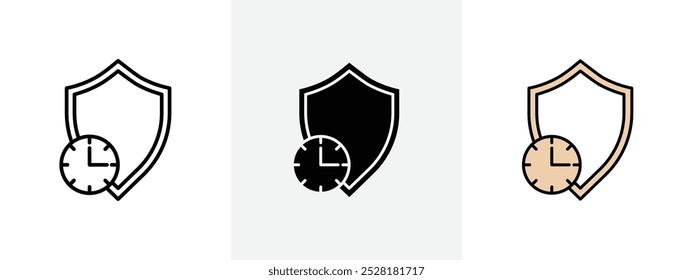 Icono de protección a largo plazo Conjunto de símbolos de esquema
