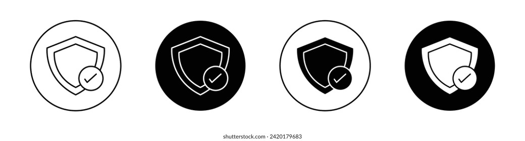 Conjunto de iconos de protección a largo plazo. Cuidado y tiempo de vida seguro Símbolo vector de seguro en un estilo negro relleno y delineado. Señal de protección de la salud durante mucho tiempo.