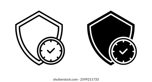 Long term protection Icon set, Symbol isolated white background. vector illustration. color editable.