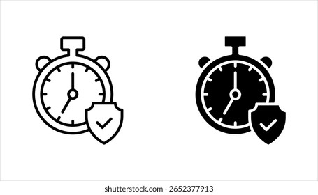 Conjunto de iconos de protección a largo plazo, Ilustración vectorial sobre fondo blanco