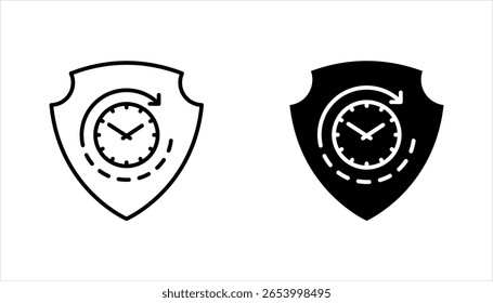 Long term protection icon set, vector illustration on white background